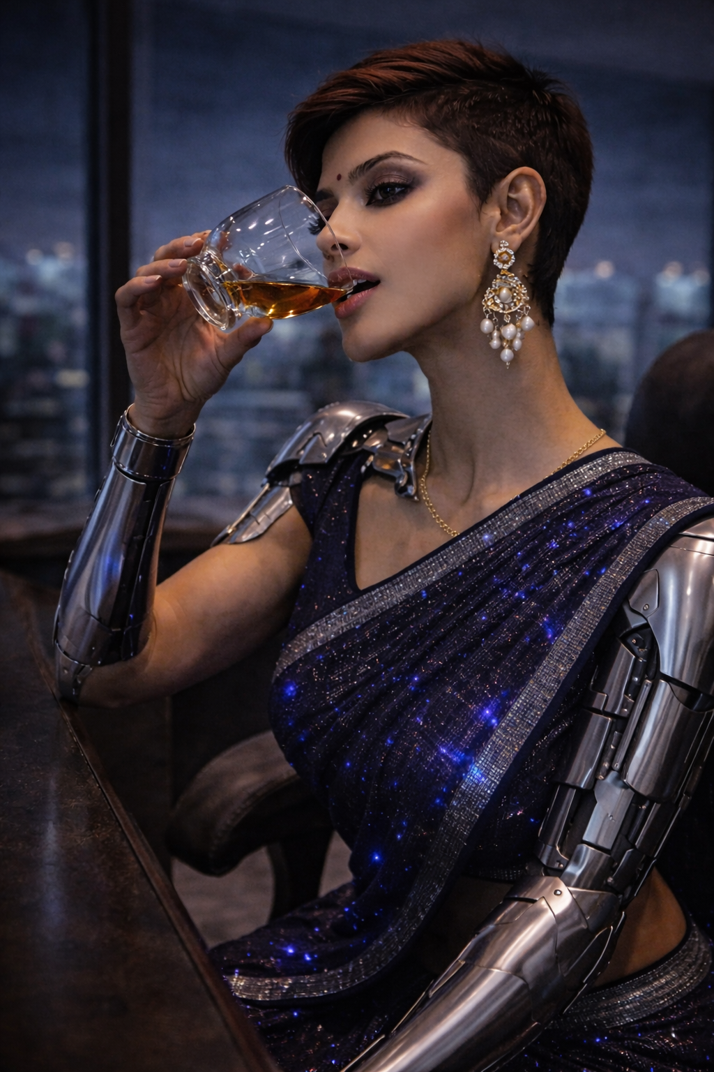 The Shark pulling the glass back — right. You don’t drink. Waste of good malt.