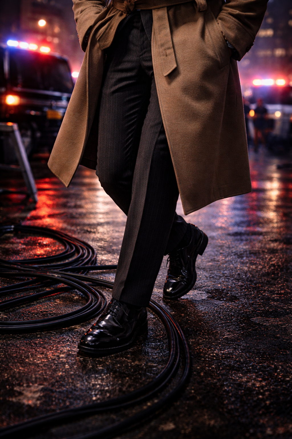 Miller pointing at the blueprint of the 98th floor