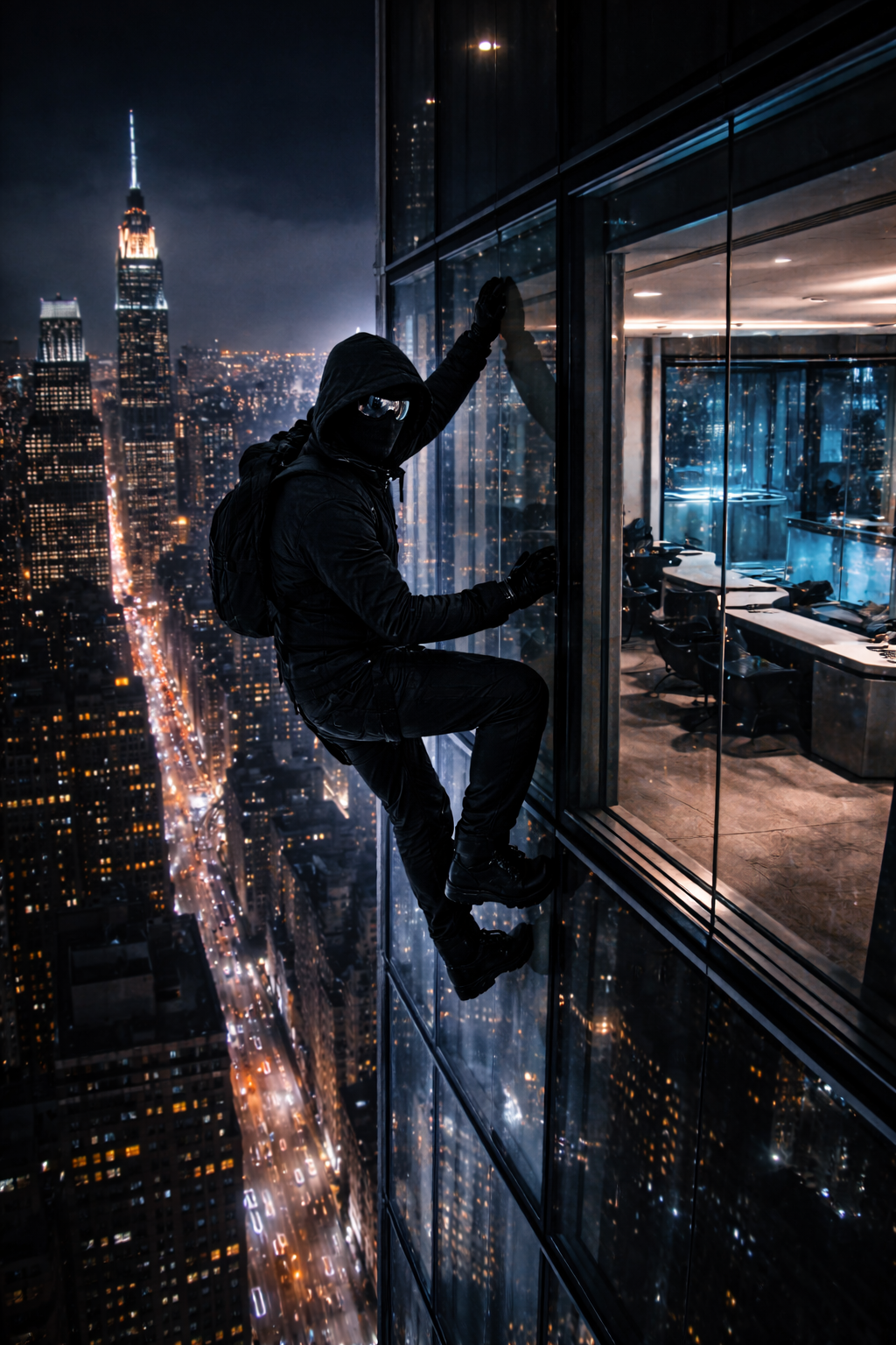 The Obsidian Tower piercing the Manhattan skyline — 1,400 feet of glass and steel